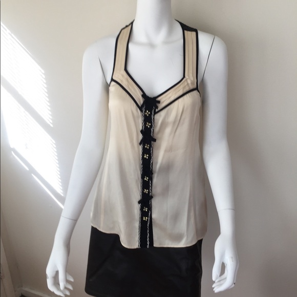 Nanette Lepore Tops - Nanette Lepore ivory silk embellished tank